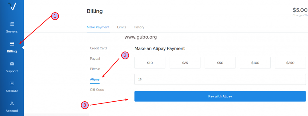 vultr支持支付宝支付